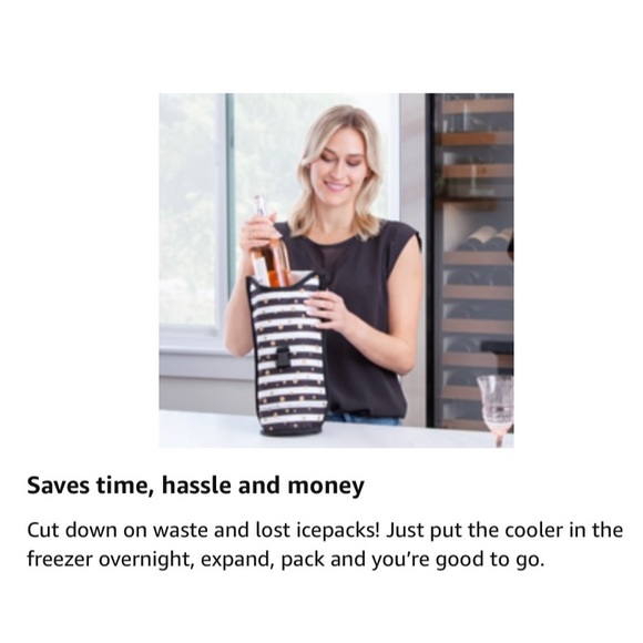PackIt Freezable Wine Bag | Celebration Dot | Black & White Stripes - Picture 11 of 15